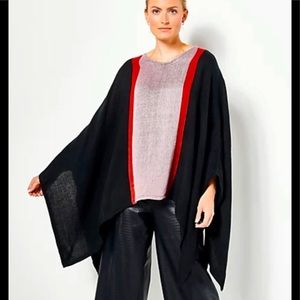 J Jason Wu Woven Striped Poncho One Size Missy